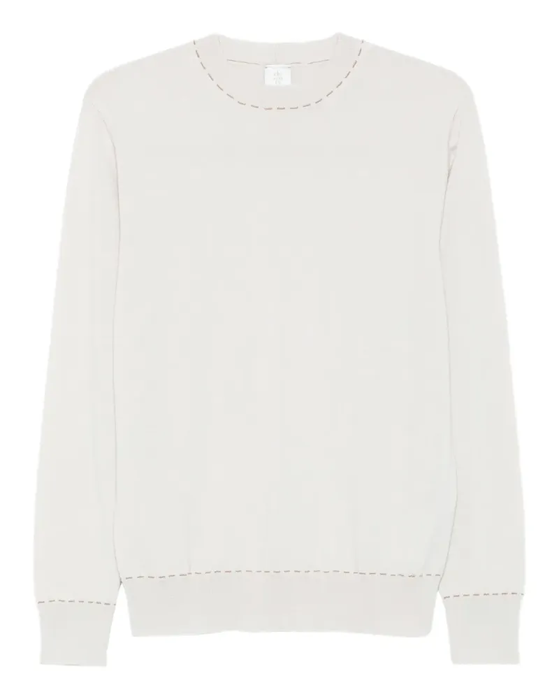 Eleventy Rundhals-Pullover mit Ziernähten - Nude Nude