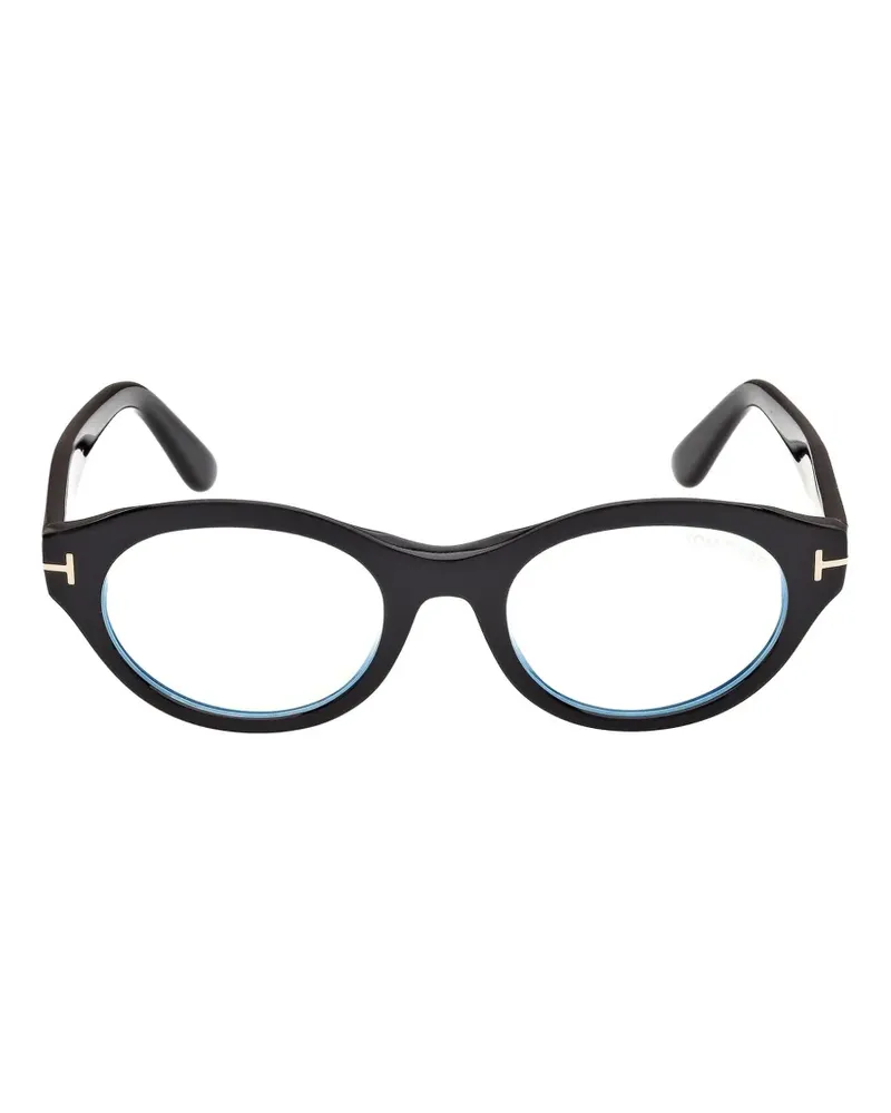 Tom Ford T-logo round-frame glasses - Schwarz Schwarz