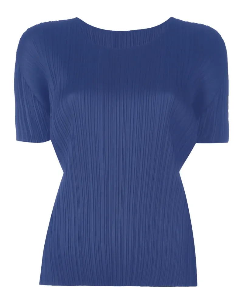 Issey Miyake Plissiertes T-Shirt - Blau Blau