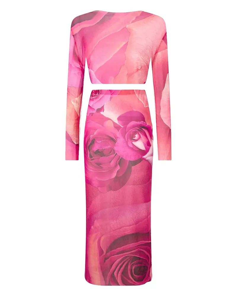 Roberto Cavalli Rock mit Rosen-Print - Rosa Rosa
