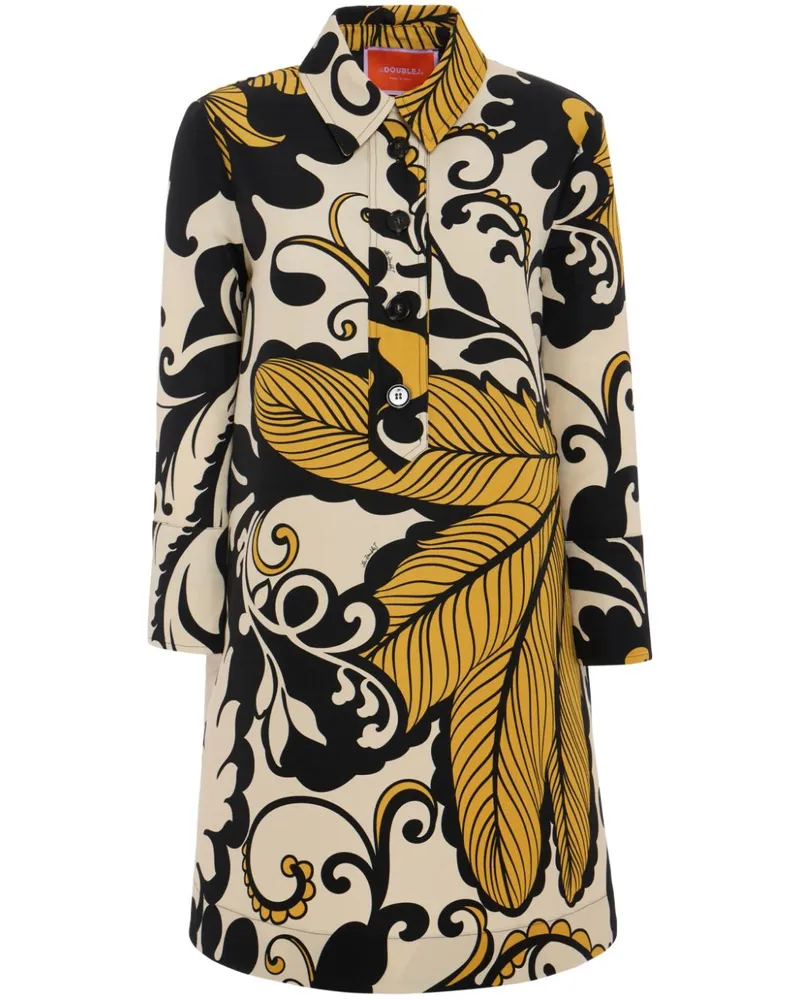 La DoubleJ Hemdkleid mit grafischem Print - Weiß Weiß