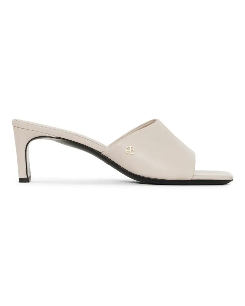 Anine Bing Jayden logo-detail mules - Nude Nude