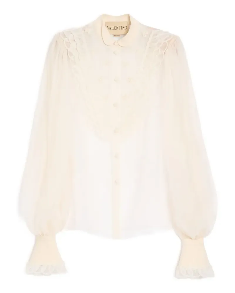 Valentino Garavani embroidered organza shirt - Nude Nude