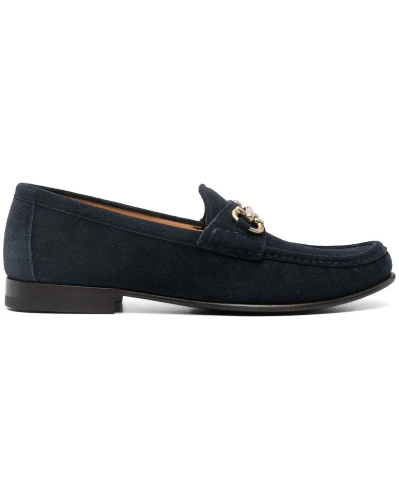Brunello Cucinelli Loafer aus Wildleder mit Stegverzierung - Blau Blau