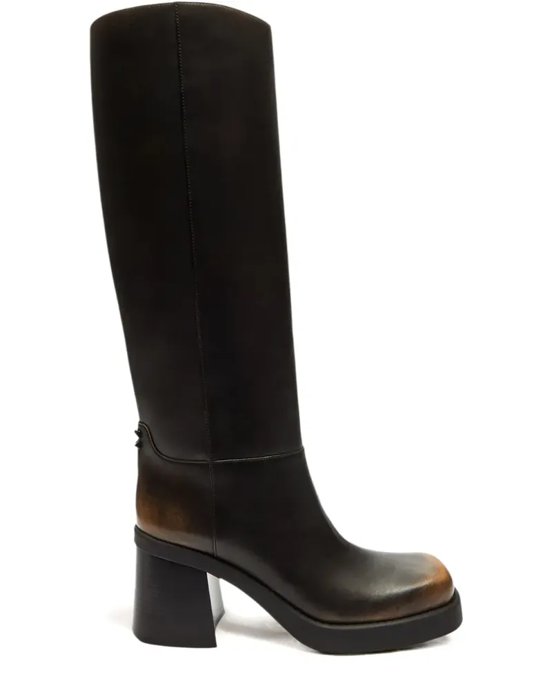 Coach Stiefel mit Blockabsatz 70mm - Schwarz Schwarz