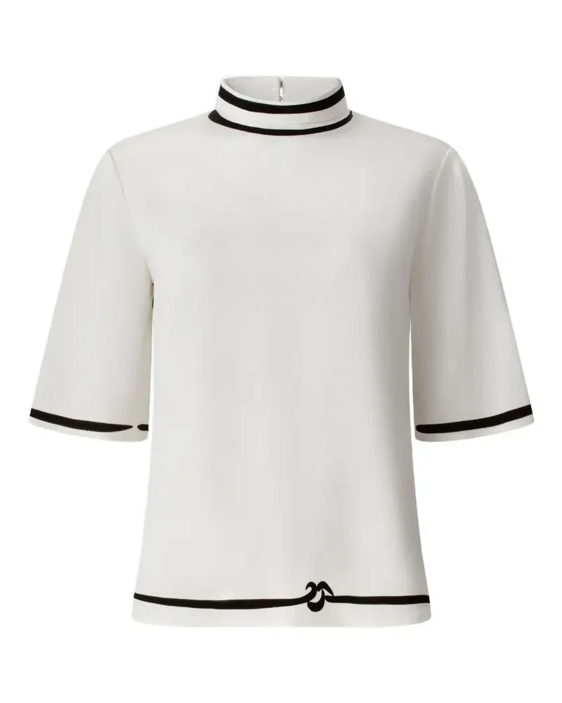 Shanghai Tang T-Shirt mit Stehkragen - Weiß Weiß