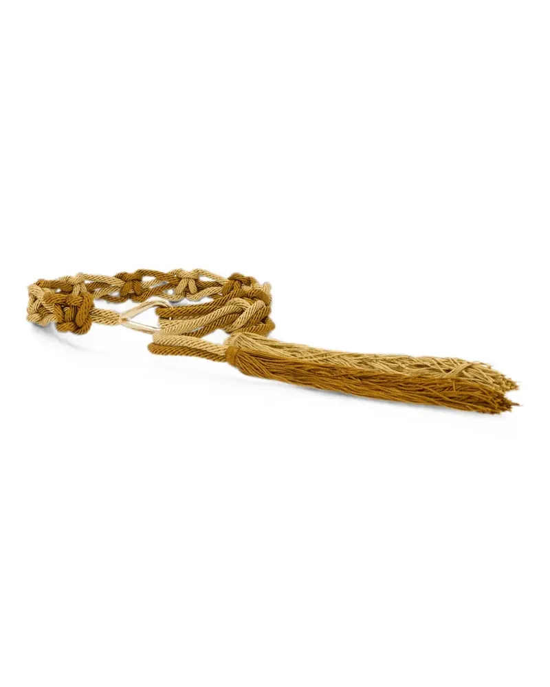 Alberta Ferretti tassel-detail braided belt - Nude Nude