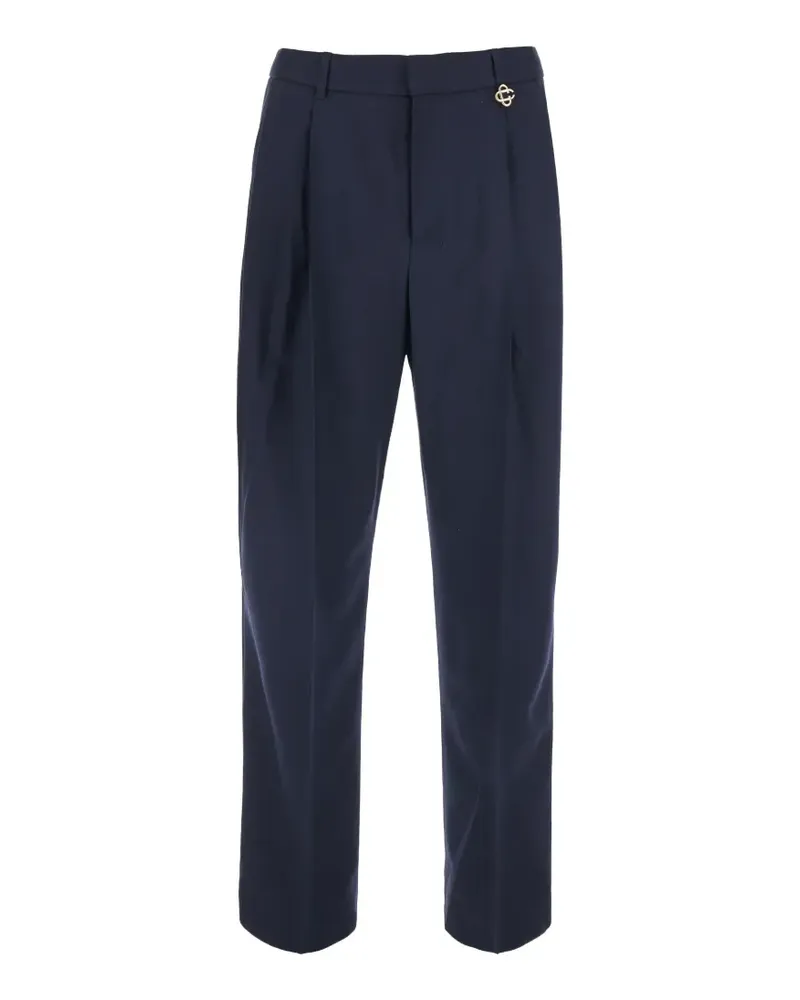 Casablanca Paris logo-plaque pleated trousers - Blau Blau