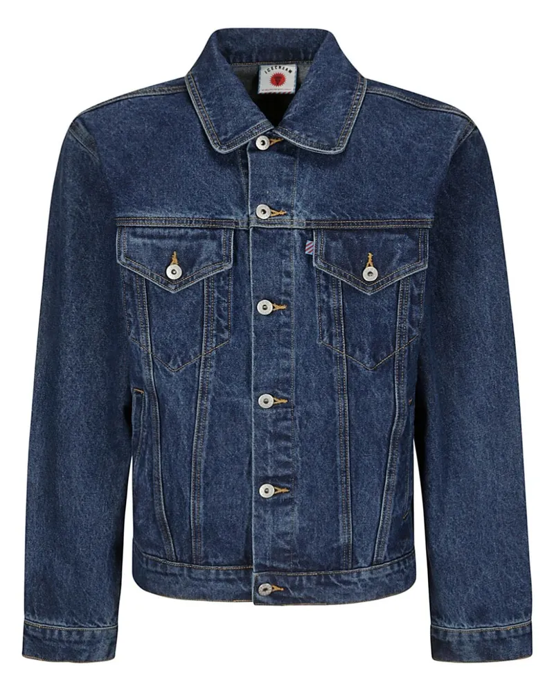 ICECREAM Jeansjacke mit Running Dog-Print - Blau Blau