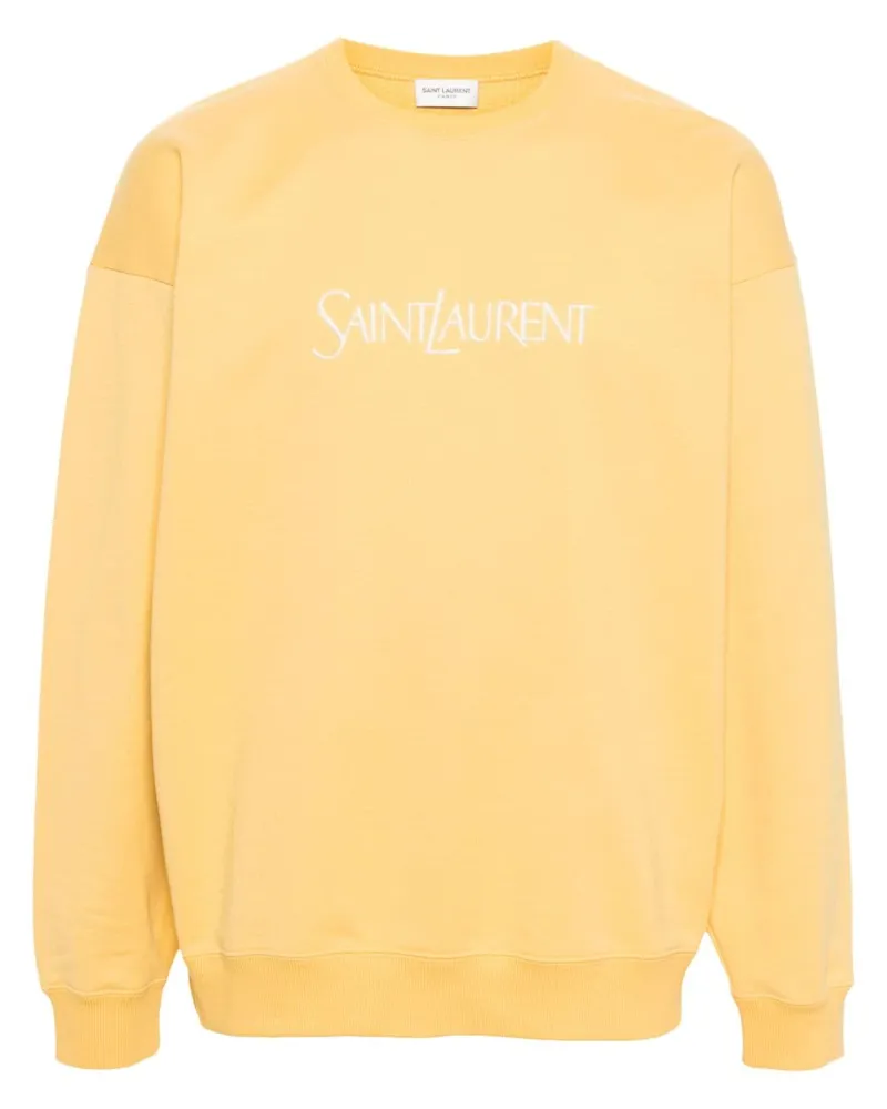 Saint Laurent Sweatshirt mit Logo-Stickerei - Gelb Gelb