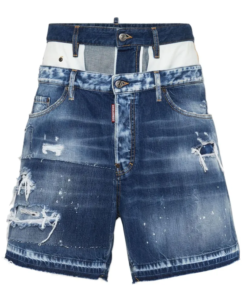 Dsquared2 Jeans-Shorts im Distressed-Look - Blau Blau