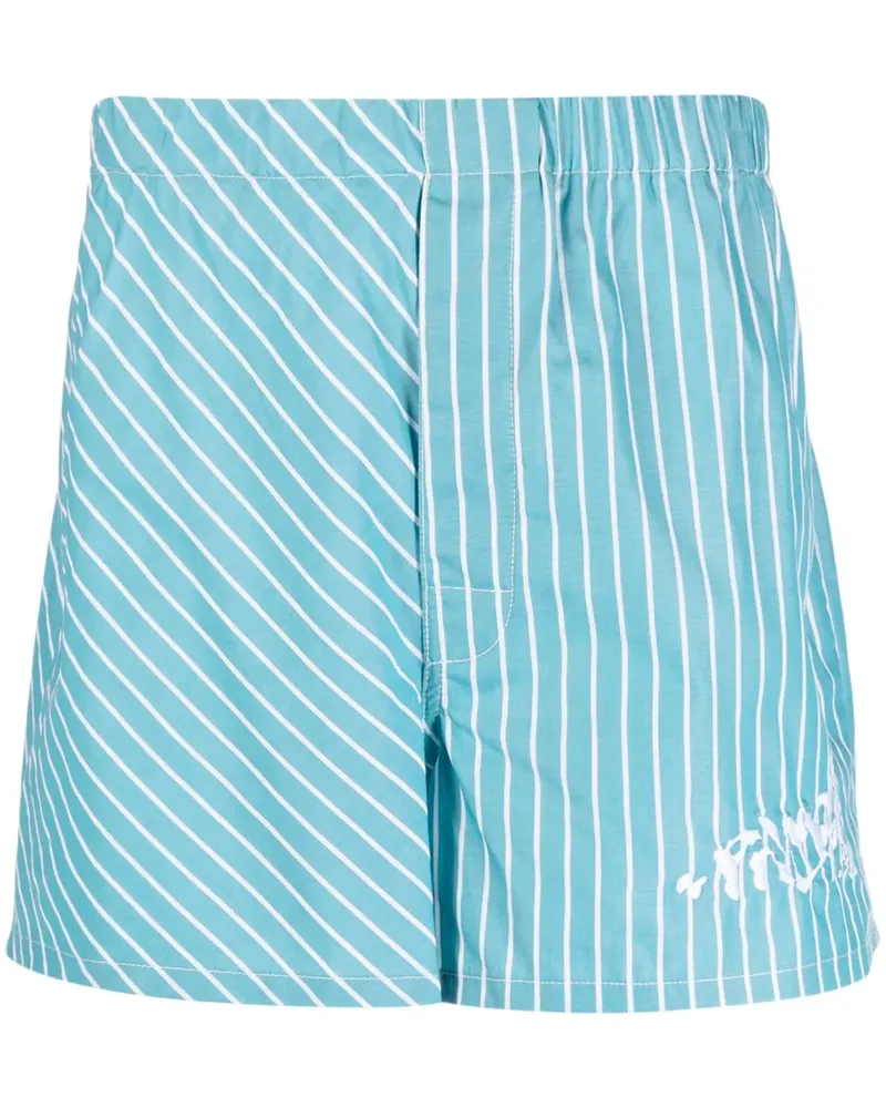 Palmer Gestreifte Shorts - Blau Blau