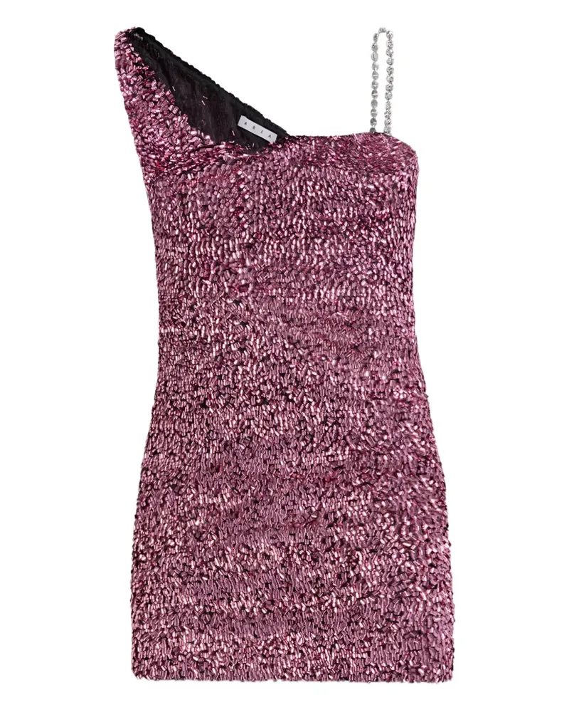 Area Pailletten-Minikleid mit Kristallriemen - Rosa Rosa