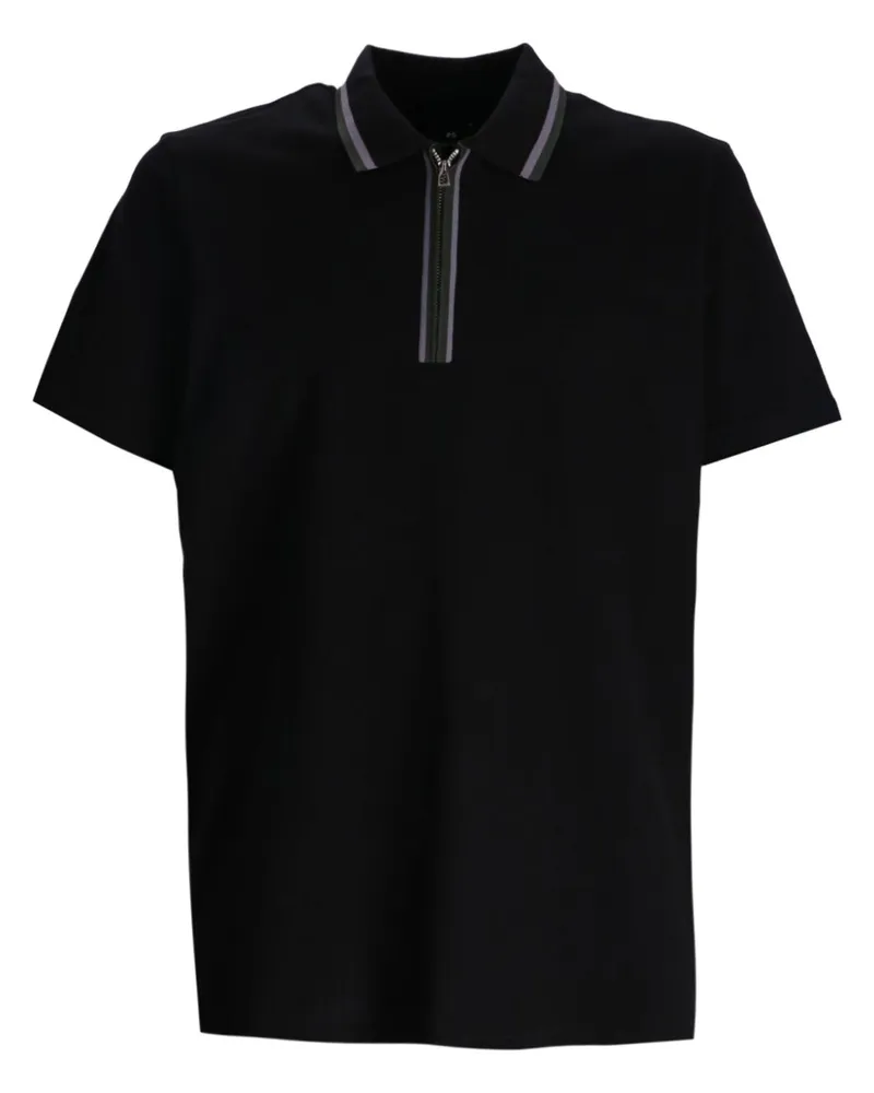 Paul Smith Poloshirt mit Reißverschluss - Schwarz Schwarz
