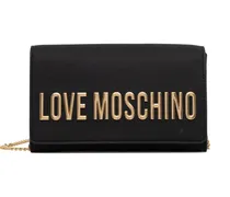 Schultertasche mit Kettenriemen - Schwarz