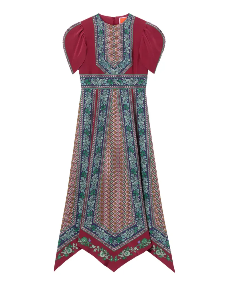 La DoubleJ Midikleid mit Puffärmeln - Rot Rot