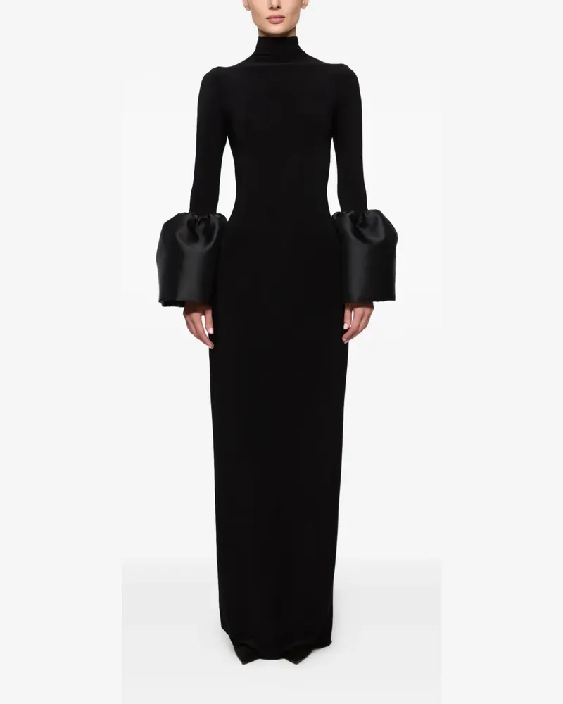 ATU Body Couture Stehkragen-Midikleid mit Glockenärmeln - Schwarz Schwarz