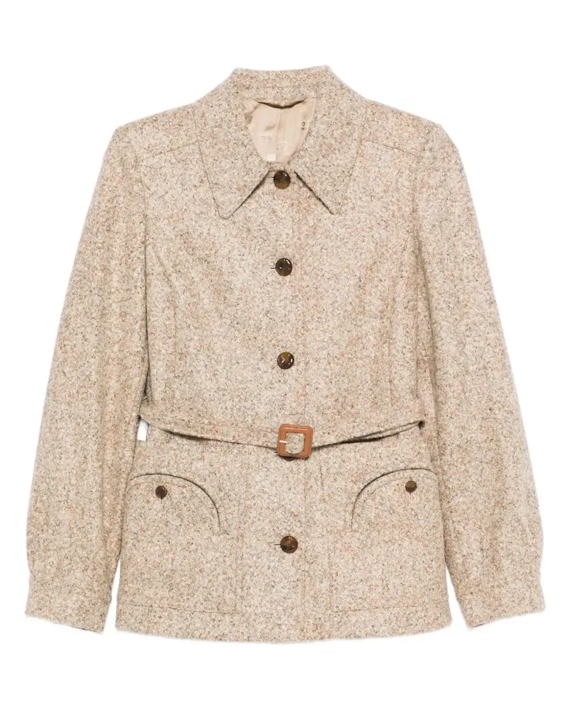Blazé Milano Melierte Wolljacke mit Gürtel - Nude Nude