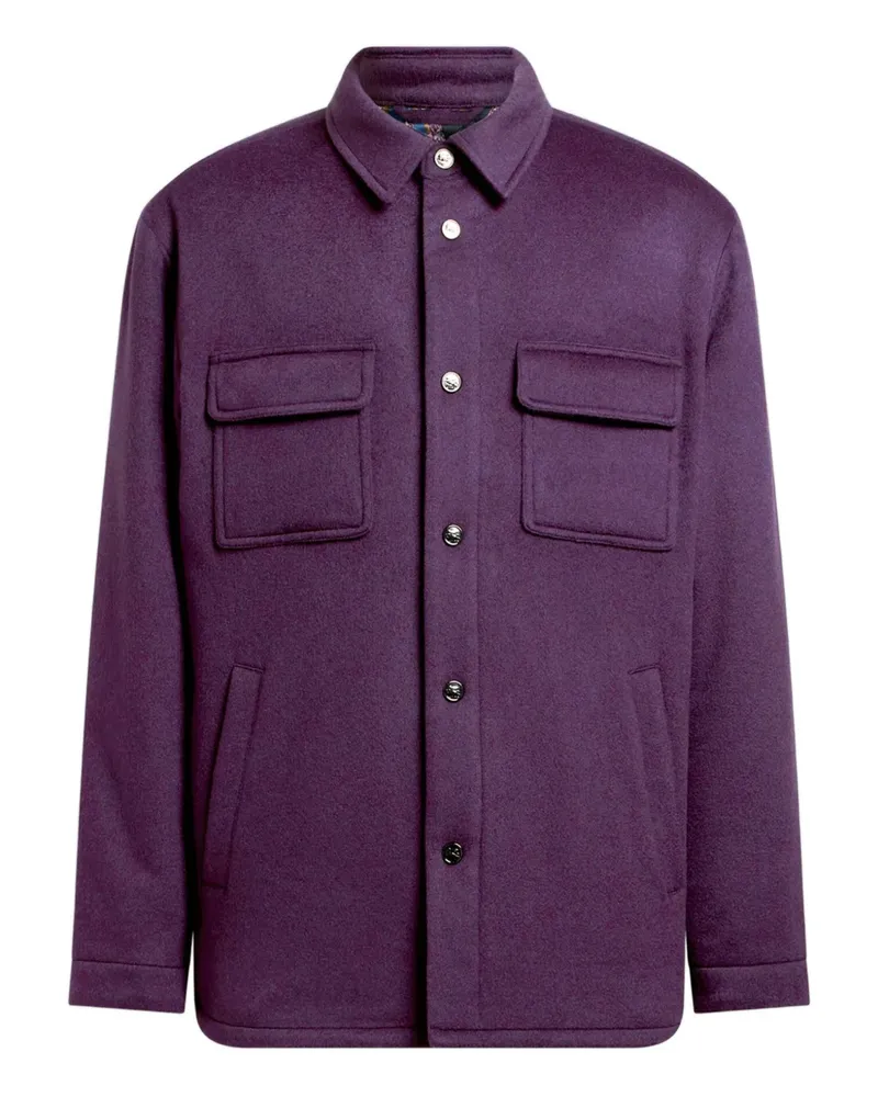 Etro Hemdjacke aus Kaschmir mit aufgesetzter Tasche - Violett Violett