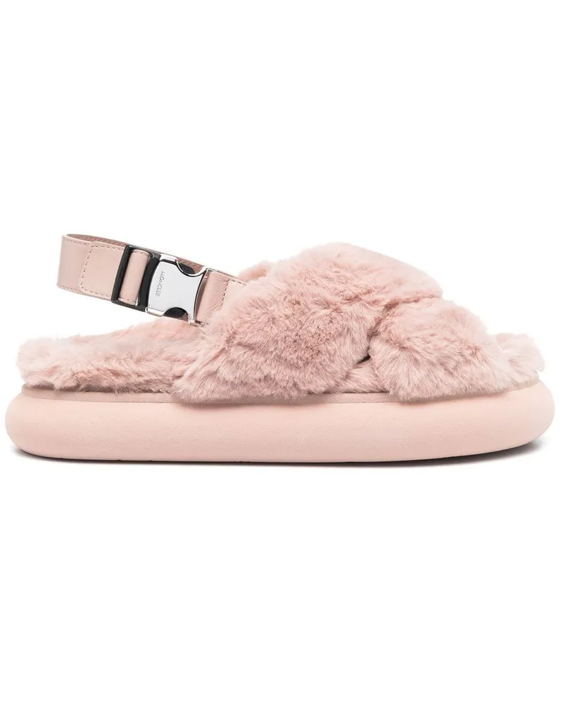 Moncler Shearling-Slipper Rosa