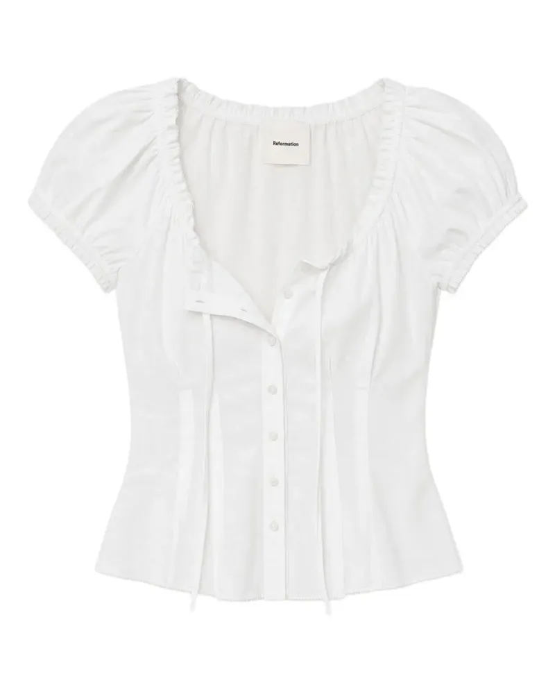 Reformation Adina puffed-sleeve top - Weiß Weiß