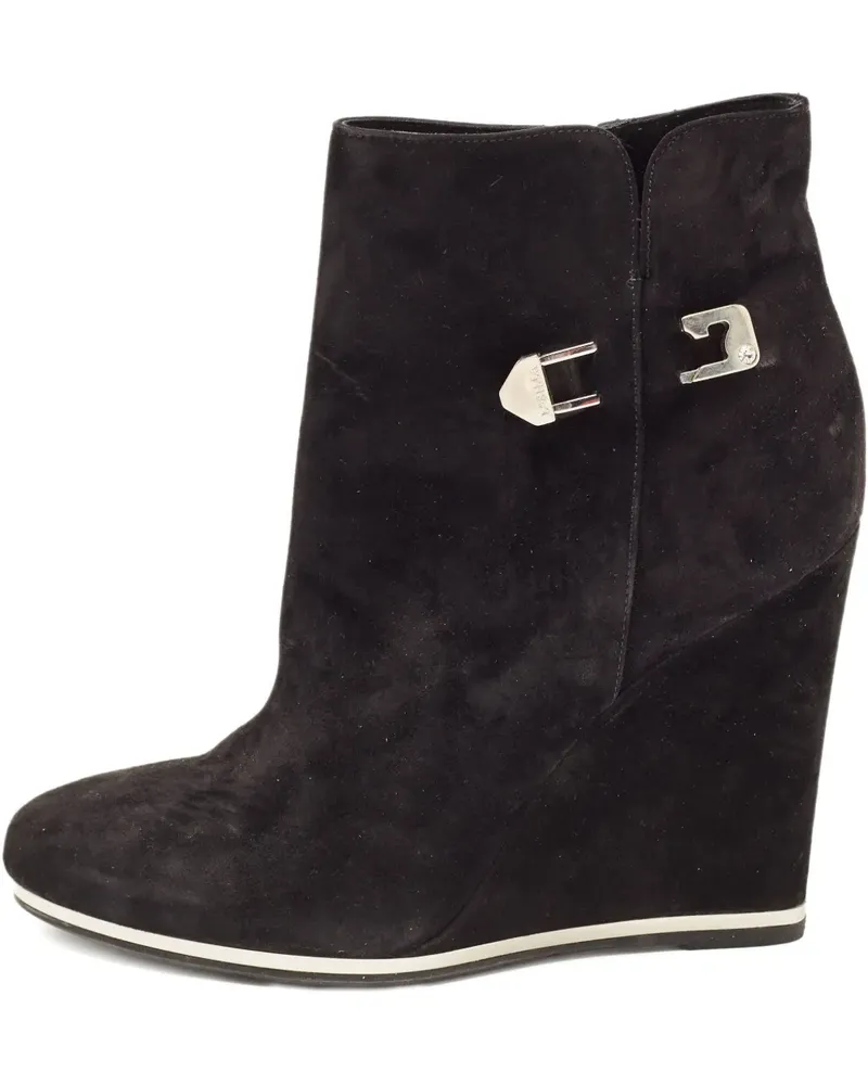 Le Silla Pre-owned Wildlederstiefel mit Schnallendetail 110mm - Schwarz Schwarz