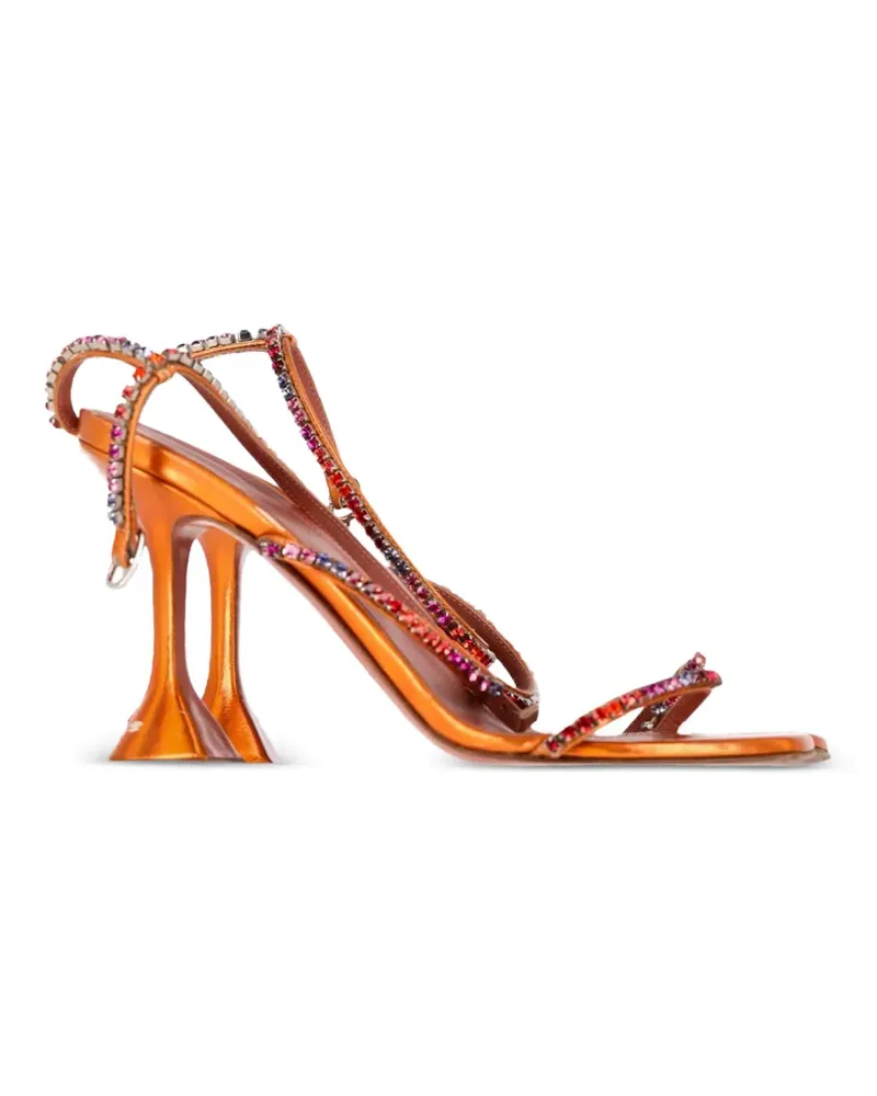 Amina Muaddi Gilda Sandalen mit verziertem Knöchelriemen - Orange Orange