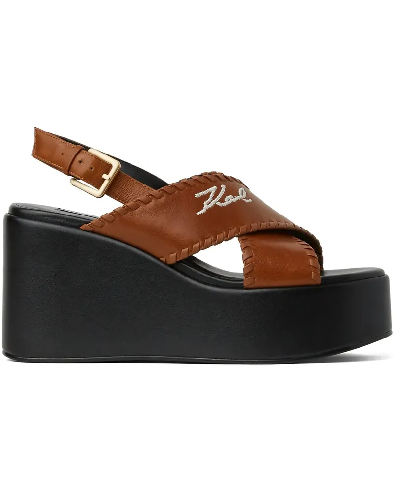 Karl Lagerfeld Wendy Sandalen mit Ziernaht - Braun Braun