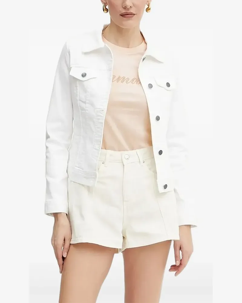 Armani Exchange Jeansjacke mit Knopfverschluss - Weiß Weiß