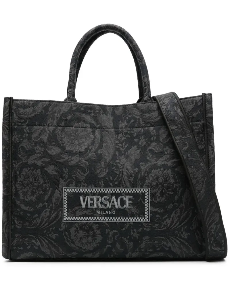 Versace Großer Barocco Athena Jacquard-Shopper - Schwarz Schwarz