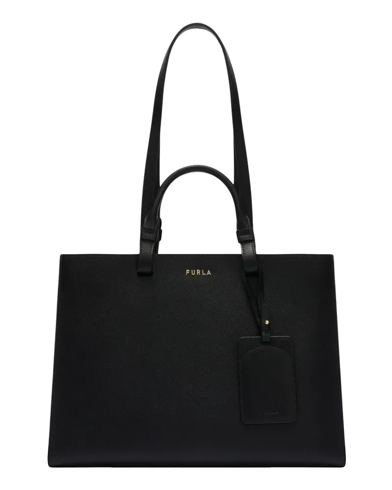 Furla large Deva logo-lettering tote bag - Schwarz Schwarz