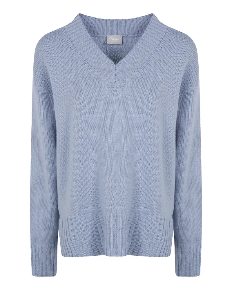 Drumohr  Pullover mit V-Ausschnitt - Blau Blau