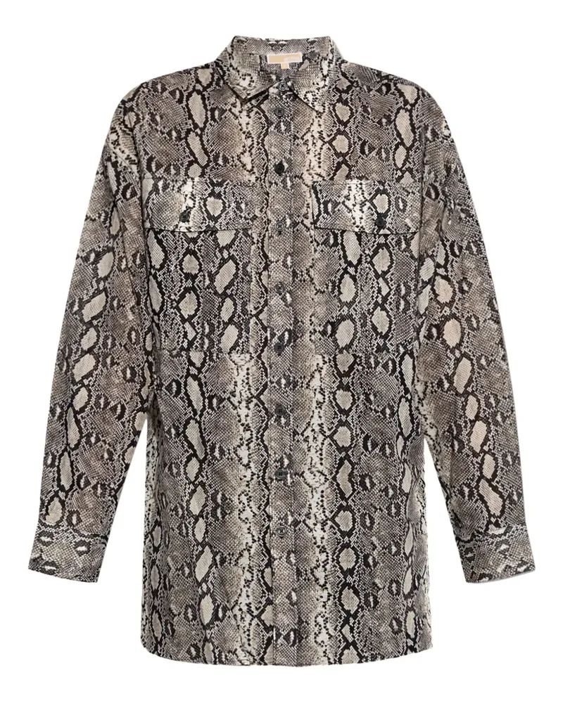 Michael Kors Hemd mit Schlangenleder-Print - Braun Braun