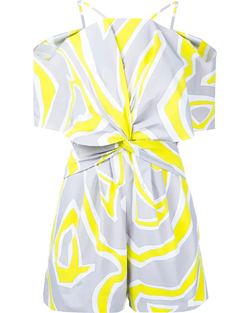 Emilio Pucci Schulterfreier Playsuit mit Print - Gelb Gelb