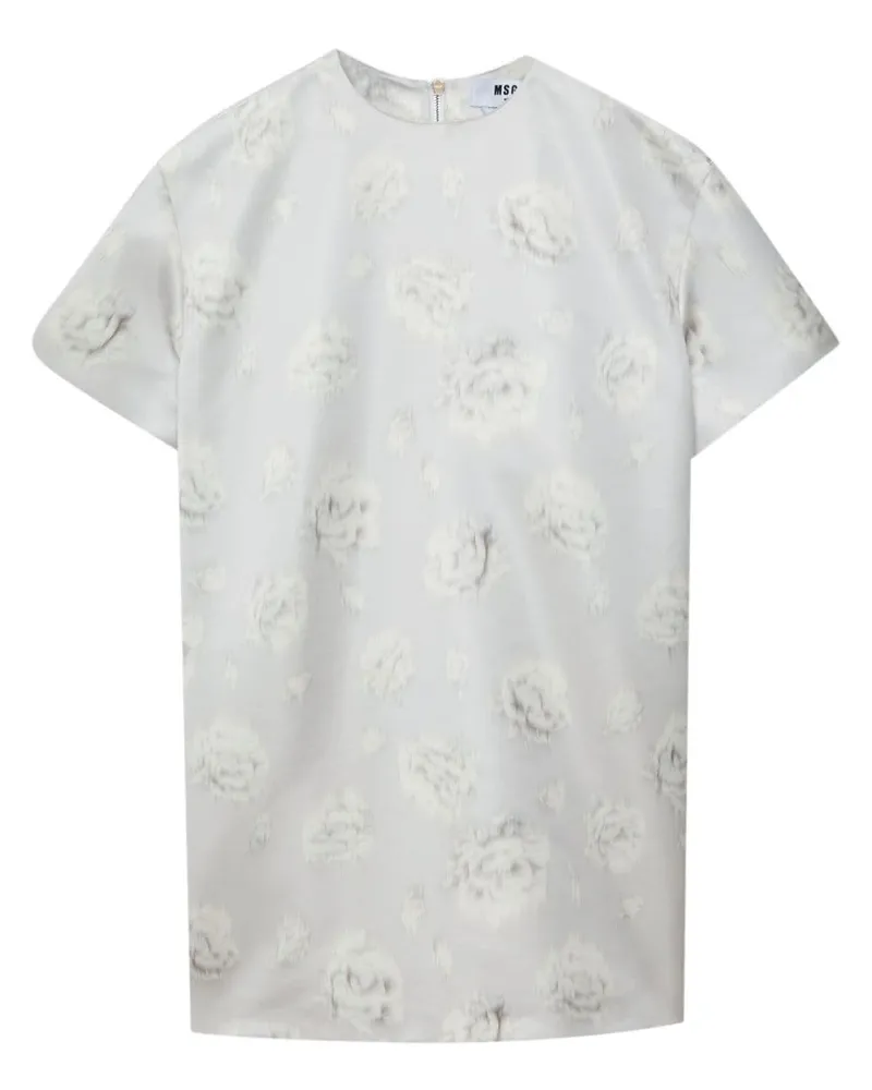 MSGM Minikleid mit Blumen-Print - Grau Grau
