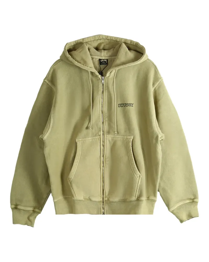 Stüssy zip-fastening hoodie - Grün Grün