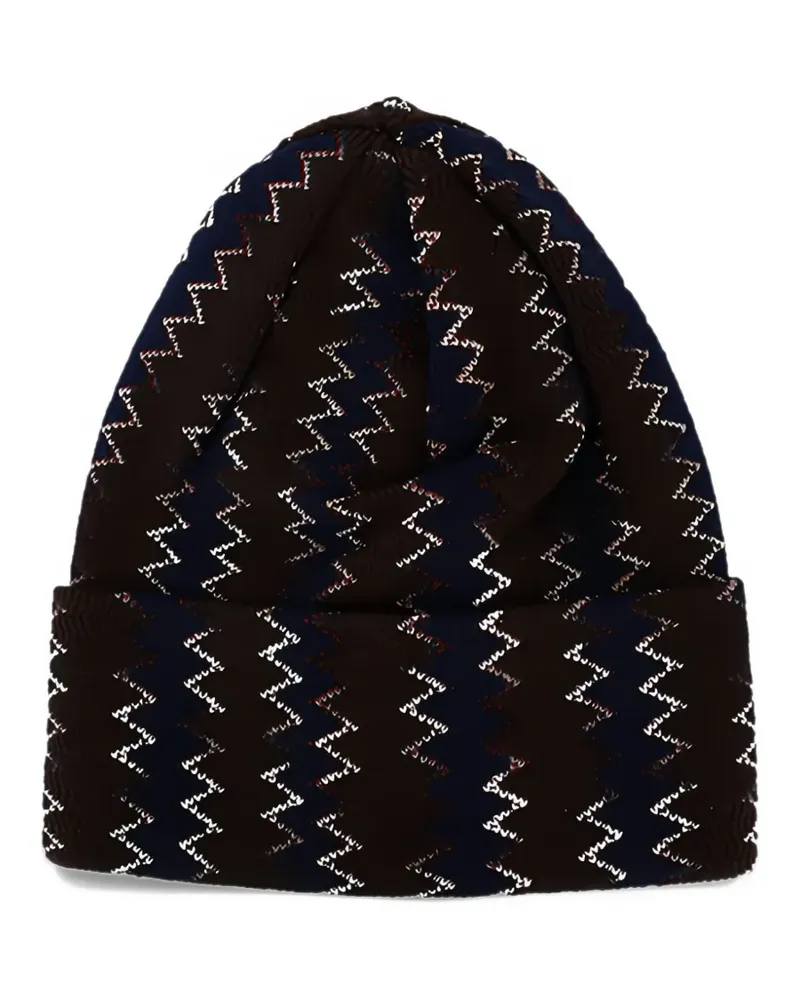 Missoni zigzag-knit wool beanie hat - Braun Braun