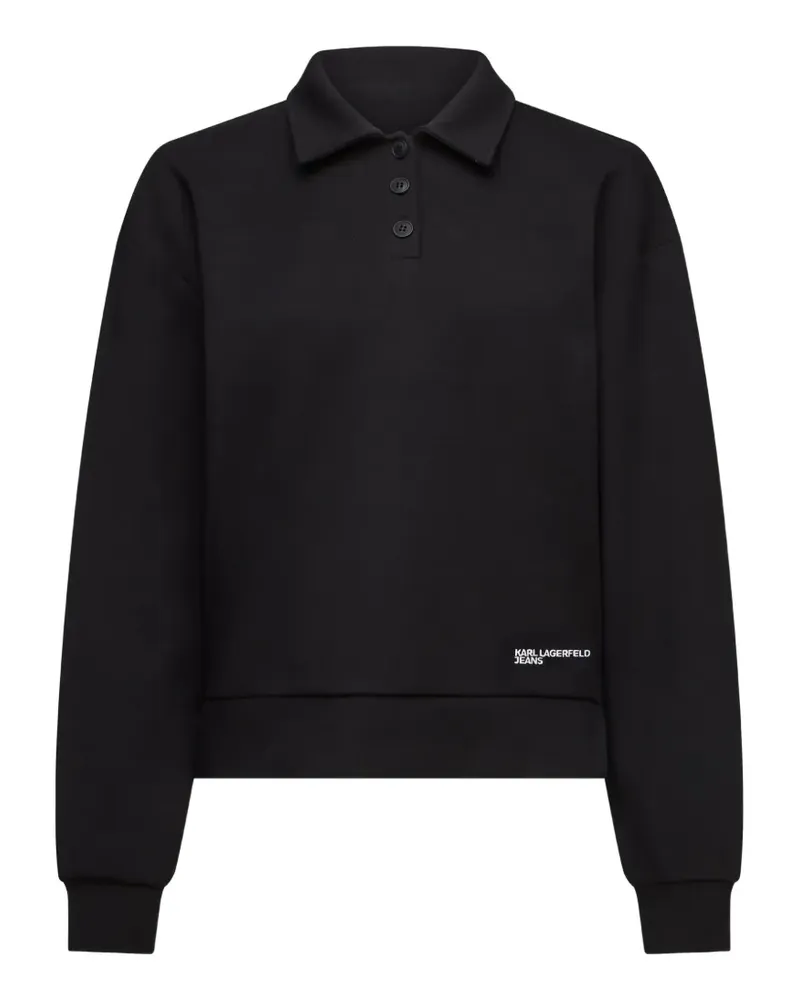 Karl Lagerfeld logo-print polo sweater - Schwarz Schwarz