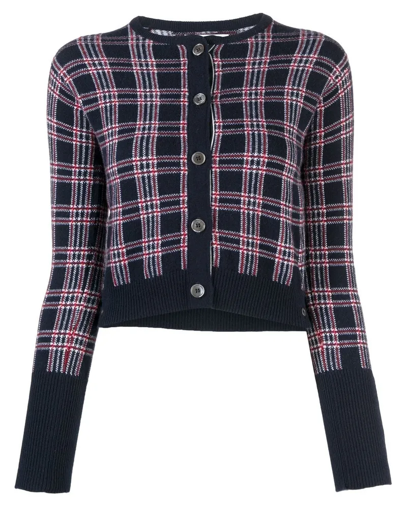 Thom Browne Cropped-Cardigan aus Kaschmir - Blau Blau