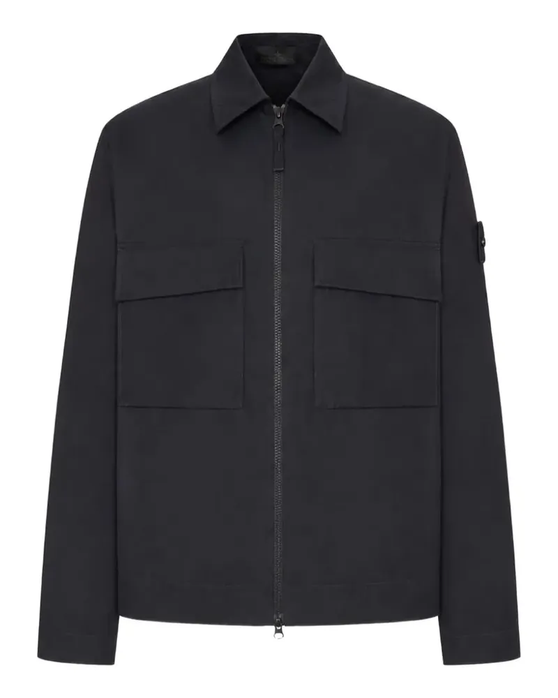 Stone Island Hemd mit Logo-Patch - Schwarz Schwarz