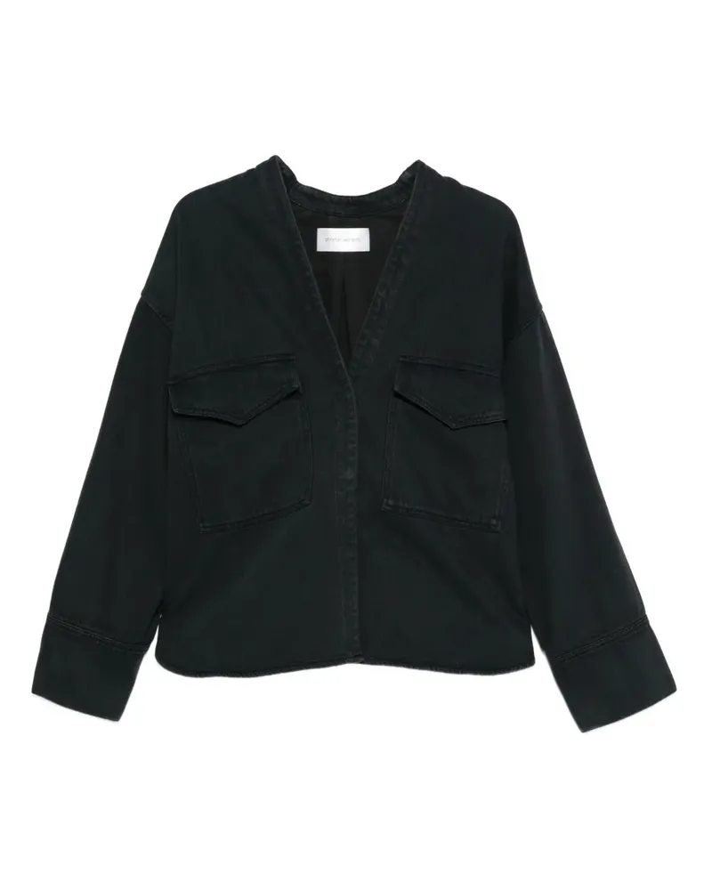 christian wijnants pocketed V-neck denim jacket - Blau Blau