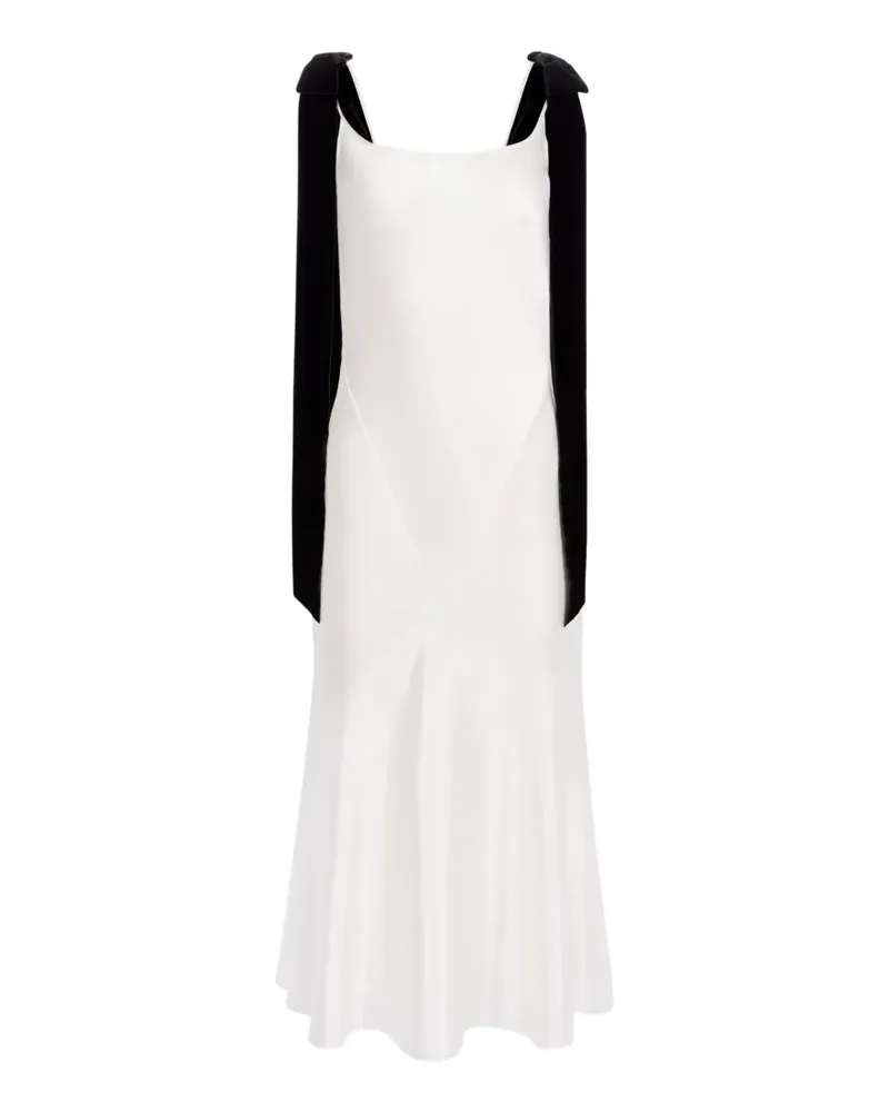 Nina Ricci Satin-Midikleid mit Schleifendetail - Weiß Weiß