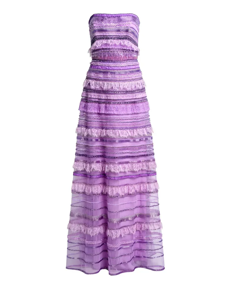 Elie Saab bead-embroidered strapless maxi dress - Violett Violett