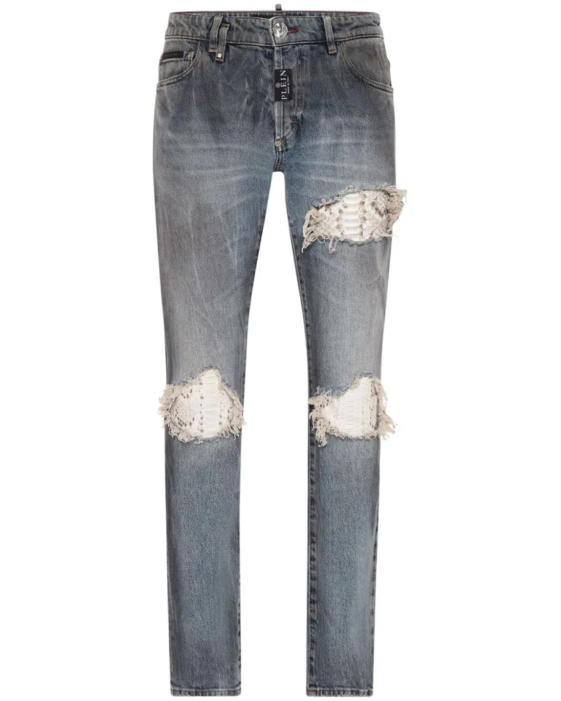 Philipp Plein Gerade Jeans im Distressed-Look - Grau Grau