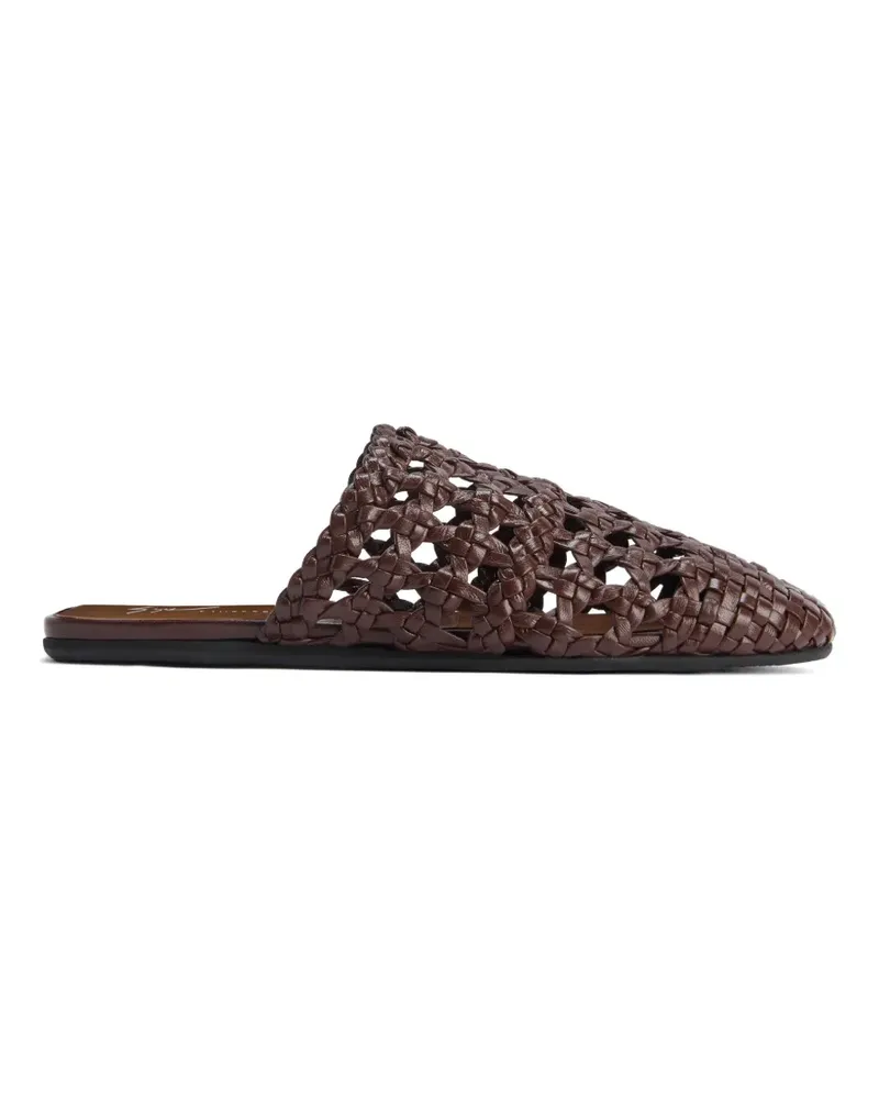 Giuseppe Zanotti Handgewebter Cage Slipper - Braun Braun