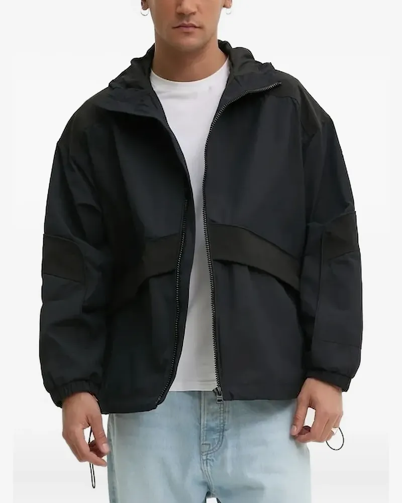 HUGO BOSS Kapuzenjacke mit Kontrasteinsätzen - Schwarz Schwarz