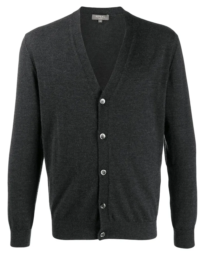 N.Peal Fein gestrickter Cardigan - Grau Grau