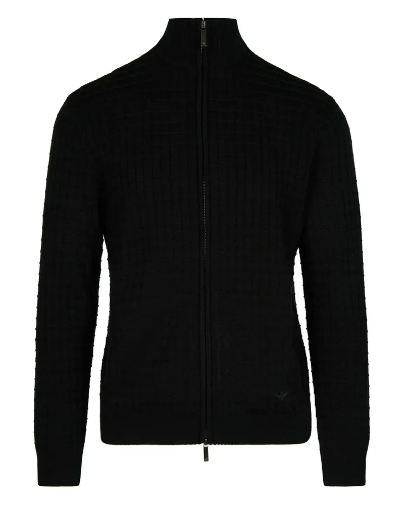 Emporio Armani Cardigan mit Reißverschlussmuster - Schwarz Schwarz