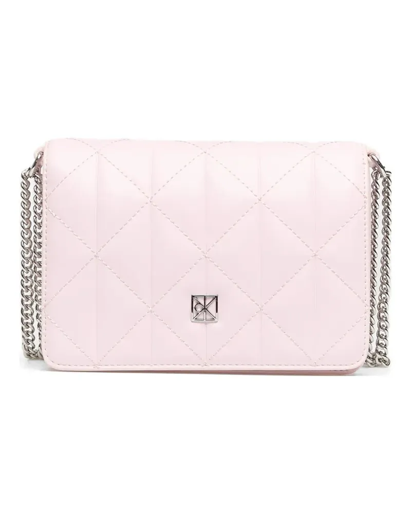 Calvin Klein logo-plaque quilted mini bag - Rosa Rosa
