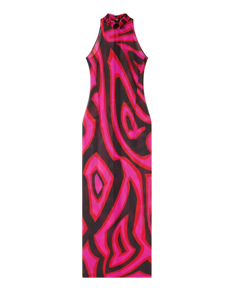 Emilio Pucci Labirinto-print long fitted dress - Schwarz Schwarz